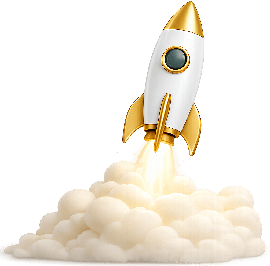 3D Rocket Launch Graphic