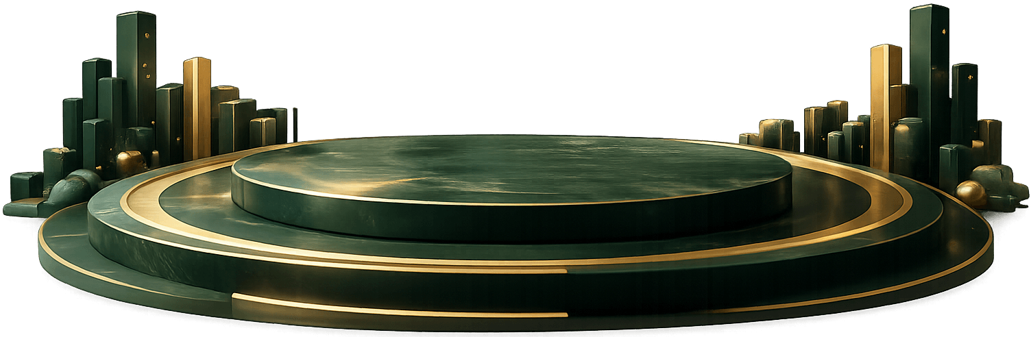 3D Emerald Pedestal Monument Base