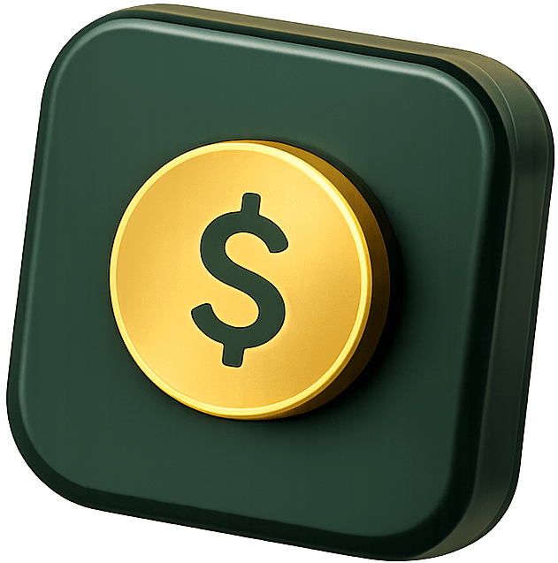 3D Green Dollar Tile Visual